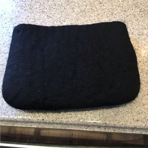 Rising Tide Wool Zip Pouch Clutch Accessory Bag Handmade Floral - Picture 8 of 8